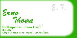 erno thoma business card